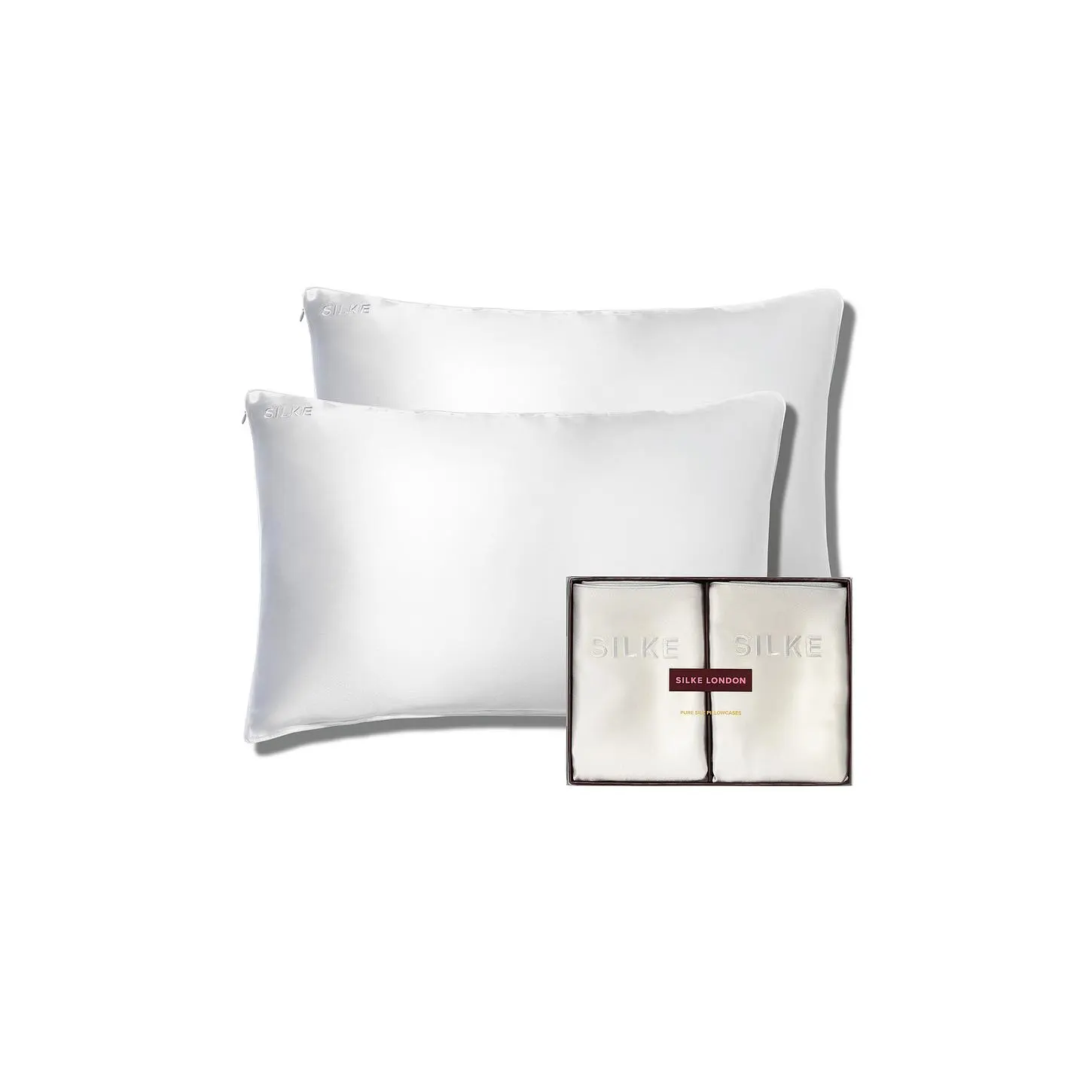 SILKE London Queen Silk Pillowcase Duo in White