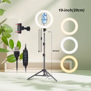 Adjustable Tripod - 10-Inch video lighting, Full Coverage - Suitable For Photography, Makeup, Group Selfies, Meetings, Live Streaming LED Light, With Flexible Phone Holder And Expandable Phone Stand, Suitable For Selfies And Video Recording#valentines day