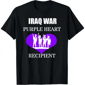Pure Cotton Tee Proud To Be A Purple Heart Recipient Iraq War Veterans Shirt T-Shirt Fabric Menswear