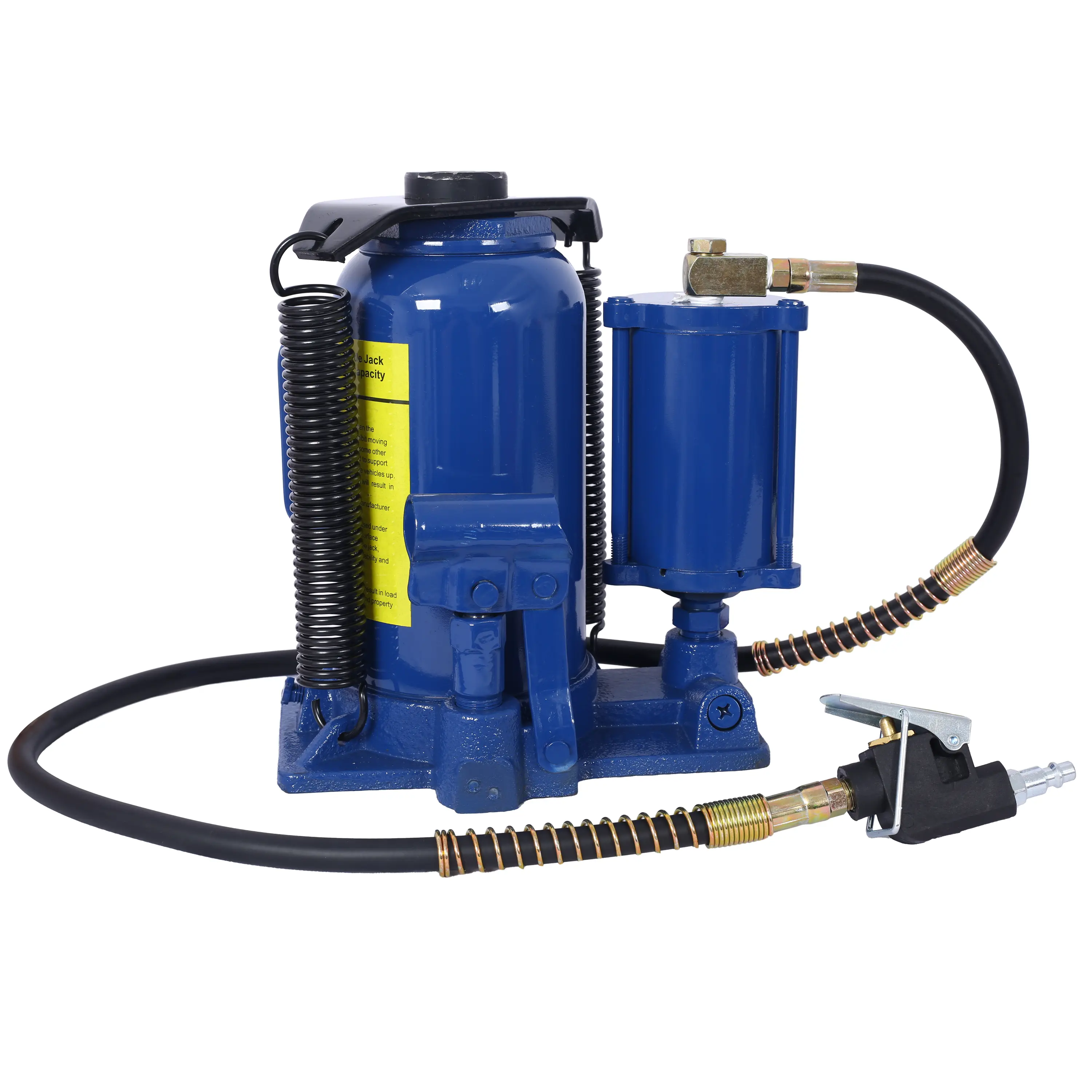 20 Ton (44029 LBS) Heavy-Duty All-Welded Air Hydraulic Bottle Jack, 10.2–19.7 Inch Lifting Range, Manual Handle & Air Pump for Automotive & Industrial Lifting