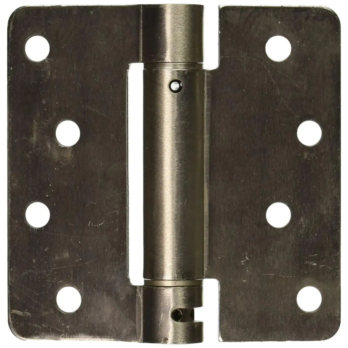 212 MAIN Steel Spring Hinge - 4 x 4 x 0.25 in, US15 Brush Nickel Finish, Spring Action Door Hardware
