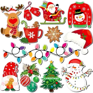 12 Pieces Christmas Refrigerator Magnets Christmas Gnomes Tree Snowflake Magnets Winter Holiday for Locker Fridge Home Decor (Snowflake Style)