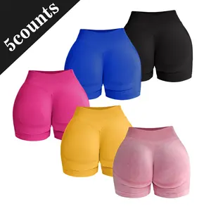 Hijesse Women's High Waist Scrunch Butt Shorts - Washed Seamless Workout Shorts for Yoga & Gym, Lightweight for Spring & Summer