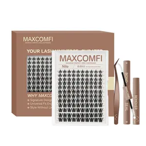 MaxComfi Nila BlushBloom Makeup False Eyelashes - Super Soft Comic Thin Band, Gentle Waterproof, Itch-Free, Long-Lasting, Natural Daily Volume, Beginner-Friendly DIY Extension for Flawless Summervibes Looks