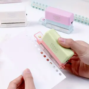 Portable 5-Hole Paper Puncher with Ruler, Simple Color Block Design, Easy Operation, Ideal for, Travel, Home School Use, Smooth Hole Puncher