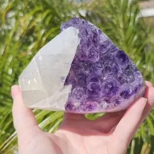 Deep Purple Amethyst with Large Calcite Formation