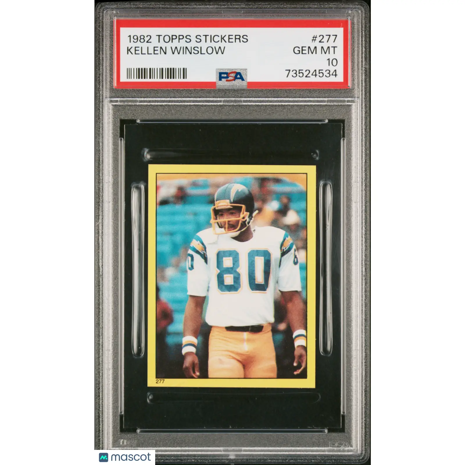 Kellen Winslow PSA 1982 Topps Stickers Football #277 10 73524534
