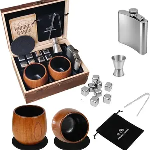 Charred Wood Bourbon Whiskey Glasses Set, 2-Piece Wooden Whiskey Glass Set, Perfect Gift for Men, Ideal for Birthday, Father's Day, Retirement, Anniversary