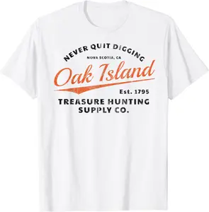 Oak Island Skull Never Quit DiggingTreasure Hunting Gift T-Shirt - Taylorde Shop 75B08PXJ4ZN3
