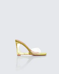 Karla Green Perspex Wedge Sandal