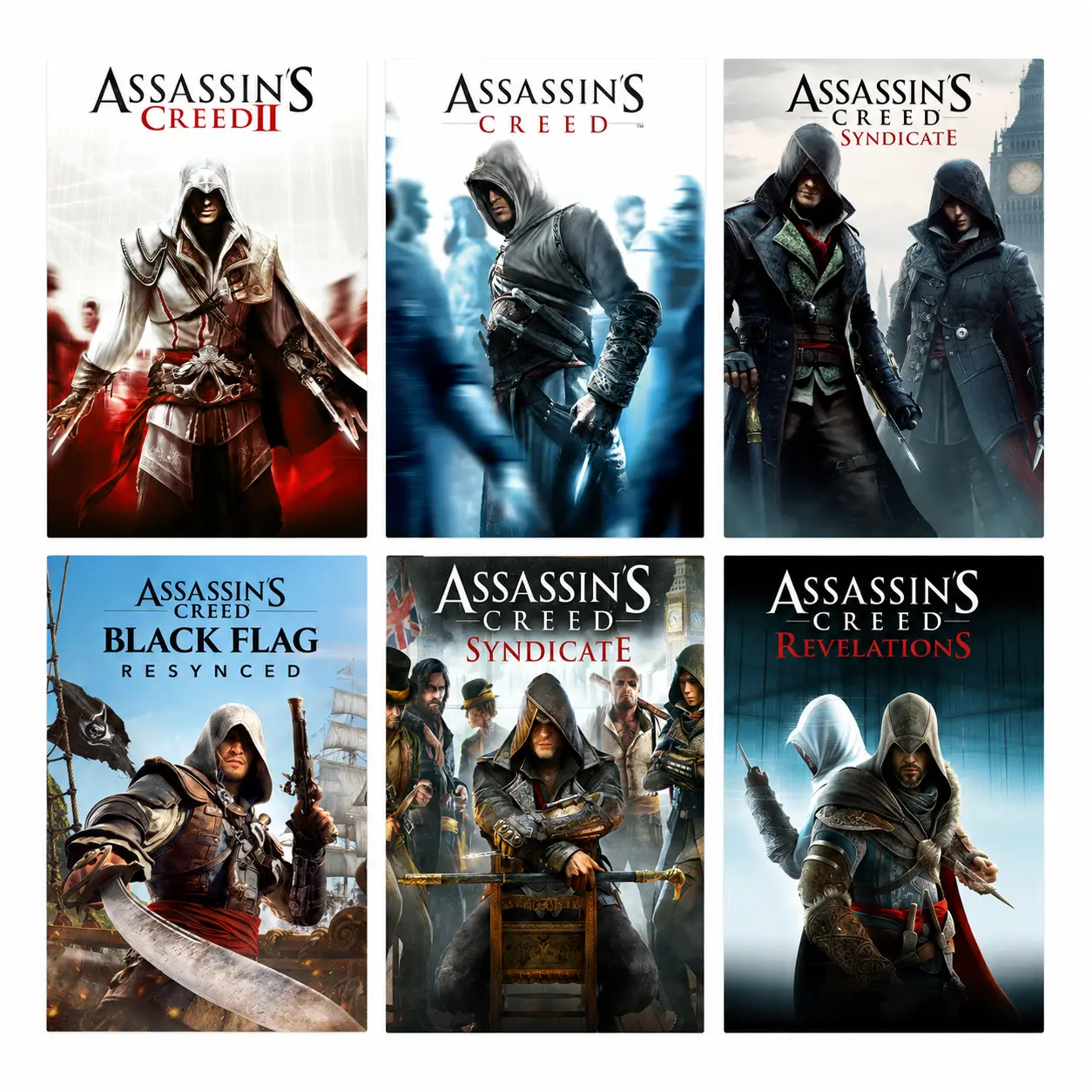 Assassin’s Creed 9 Designs Canvas Wall Art, Classic Action Video Game Posters, Gaming Room Decor for Bedroom, Living Room, Dorm, Office, Game Room and Home Theater
