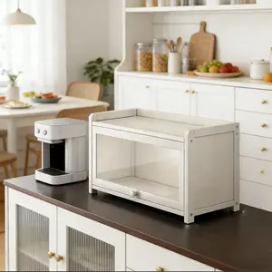 Food Storage Cabinet, Natural Simple Reinforced Structure, Efficient Durable Anti-Breakage, Bread Storage, Home Kitchen Organizer