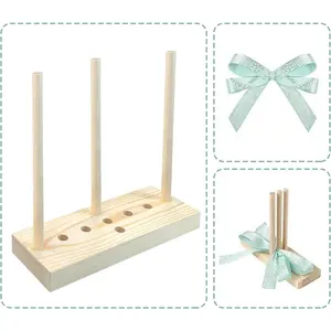 Bow Maker for Ribbon, Wooden Bow Making Tool for Creating Wreaths, Gift Bows, Hair Bows, Decorations, Corsages (Type 1)