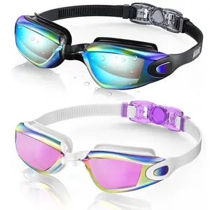 Aegend Adult 2-Pack Wide-Angle Mirrored Swim Glasses, Anti-Fog UV Swimming Goggles, No-Leak Full Protection Unisex Sports Eyewear for Men & Women summervibes