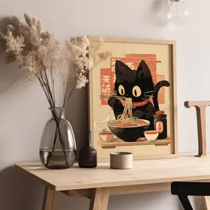Noodle Black Cat Poster