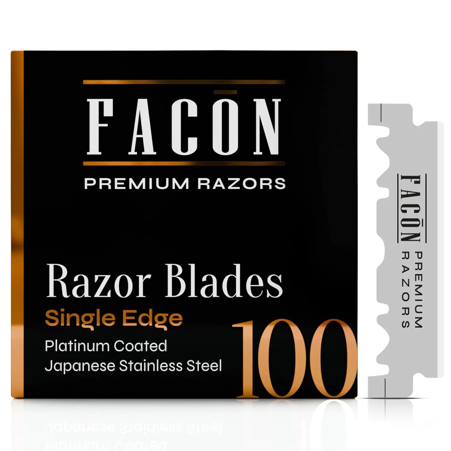 100 Single Edge Blades for Barber Straight Razor, Straight Blades for Shaving, Platinum Japanese Stainless Steel for Smooth & Precise Shave, Premium Replacement Barber Blade