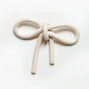 Clay Object 91 - Large Pearl Handmade ceramics Bow Wall Hanging