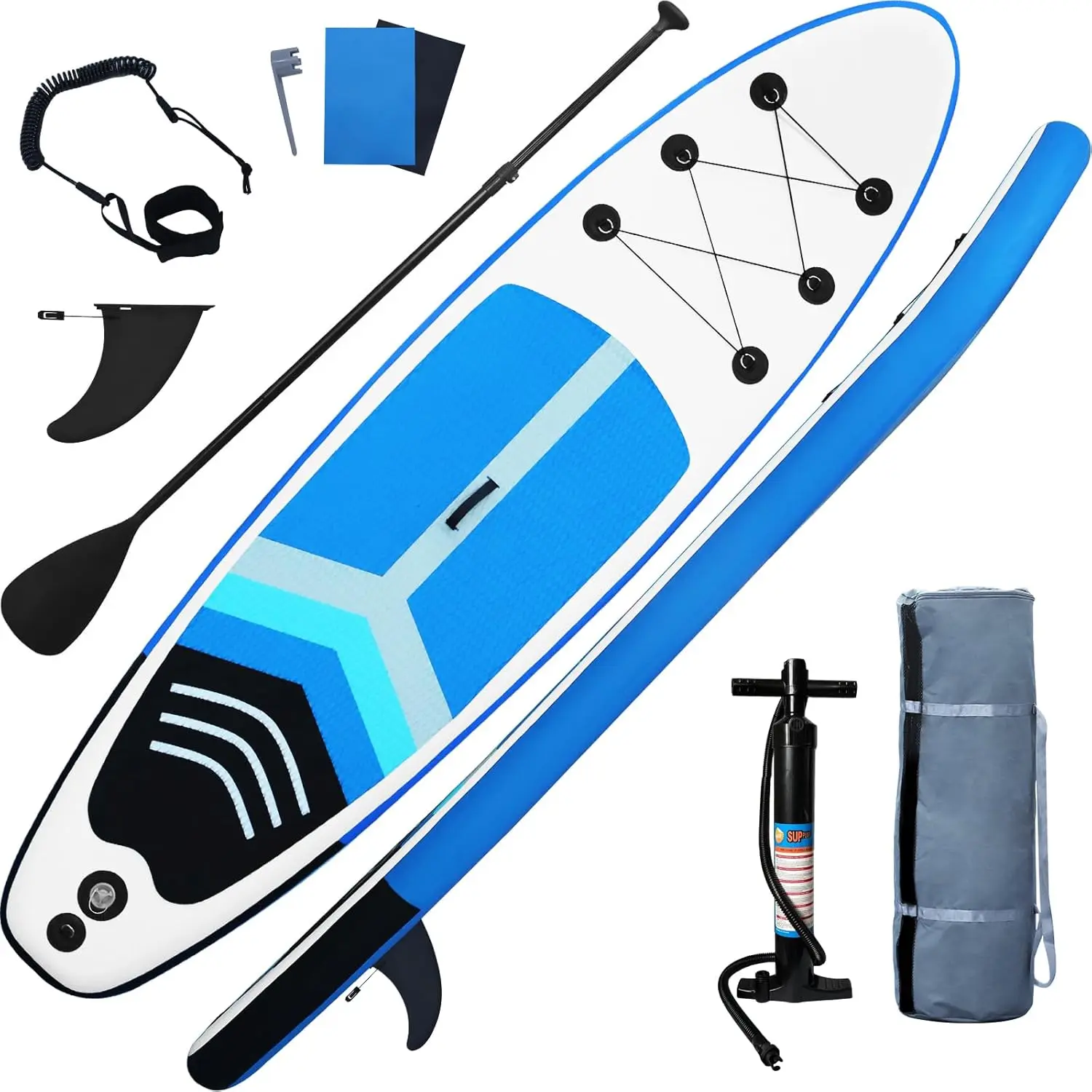 Inflatable Stand Up Paddle Board SUP Accessories & Carry Bag, Wide Stance, Surf Control, Non-Slip Deck, Leash, Paddle and Pump, Standing Boat for Youth & Adult paddle board Outdoor Adventure