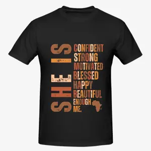 "She Is Me" Black Queen Empowerment T-Shirt| Strong Educated Blessed Affirmation Tee| Black History Month Gift for Women Girls| African Heritage Graphic Shirt| Premium Cotton