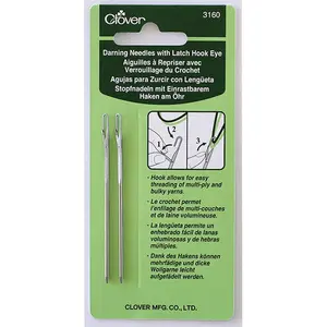 Clover Darning Needle Set with Latch Hook Eye
