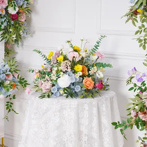 A8114 Mori Greenery Rose Peony Wedding Backdrop Frame Decor Event Floral Arrangement