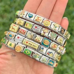 Italian Charm Bracelets, Mystery Italian Charm Bracelet, Italian Charms, Y2K Jewelry, Stainless Steel Charm Bracelets for Women, Bracelets for Men, Handmade Jewelry, Assembled Bracelet