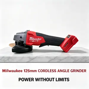 Milwaukee 18V Heavy Duty Angle Grinder, Stable 0-9000 Rotation Speed, Supports 100mm And 125mm Disc. Ideal For Workshop Processing, Metal Grinding, Surface Finishing And Handmade Craft Projects.