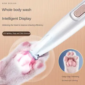 Pet Paw Hair Trimmer, Pet Foot Hair Clipper, Convenient Small Blade Design, Fully Waterproof Pet Hair Trimme, New Dog Paw Trimmer with LED Light