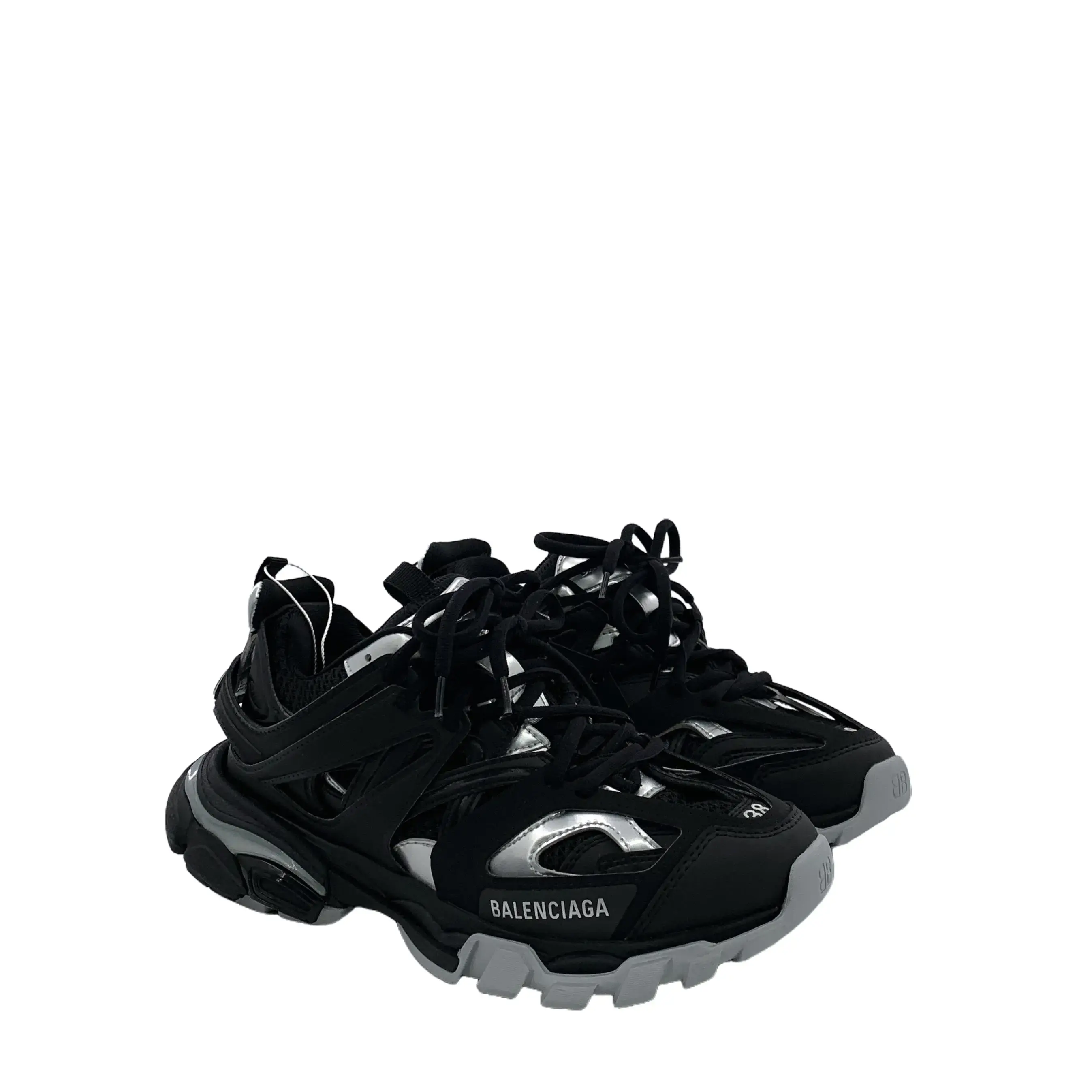 RDLT-Balenciaga Size 38 Track Black Lace-Up Chunky Sneakers-H37144