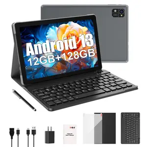 Xgody N02 Pro Android 13 Tablet - 12GB RAM, 128GB Storage (Expandable to 1TB), Quad-Core, 7000mAh Battery, Dual Camera, Includes Case & Keyboard-Grey