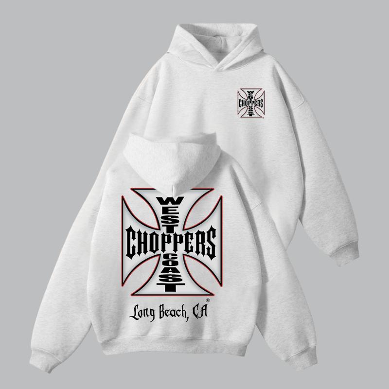 West Coast Choppers Hoodie – Vintage Motorcycle Club Hoodie, Long Beach CA Biker Pullover, Retro Streetwear for Men & Women