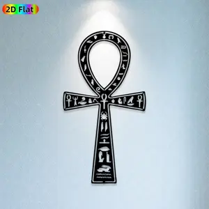 1pc Ankh Egyptian Hieroglyph Metal Wall Art Ankh Statue Mural, Ideal Gift for New Year, Easter, Weather-Resistant Metal Wall Decor Wall Sculptures, Perfect for Indoor Wall & Outdoor Fence, Egyptian Culture Enthusiasts
