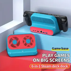 For Switch Dock with Cooling Fan, Portable Charging Stand for Switch/Switch OLED - Ethernet Port, 4K HDTV 2.0, Dual USB 2.0, Type C PD 100W Replacement Dock