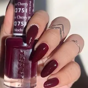 DND 751 Mocha Cherry Gel and Lacquer Duo nail care nail art dark cherry red fall color