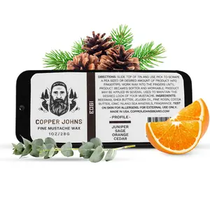 Copper Johns Mustache Wax | Promotes Clean & Well-Kept Mustache | Strong All-Day Hold | Made with Beeswax, Jojoba Oil & Sea Minerals | 1oz