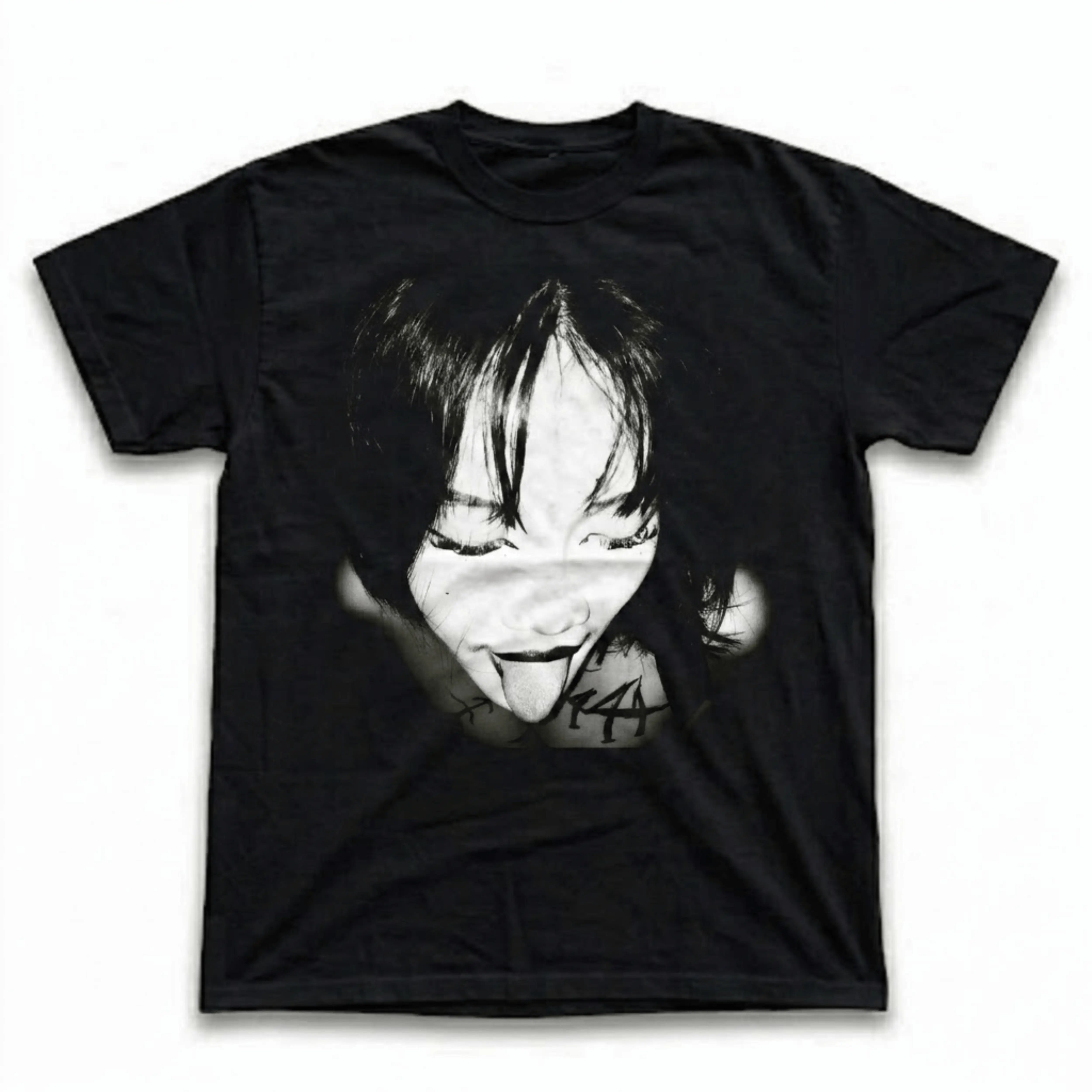 Gildan Men's and Women's T-Shirt, Vintage Opium Girl Graphic Tee, E-Girl Portrait Merch, High Contrast Face Shirt, Cyber Goth Style Clothing, Y2K Grunge Streetwear Top, Dark Aesthetic Apparel, Edgy Alt Rock Rap, Punk Tattoo Fashion Fan Gift