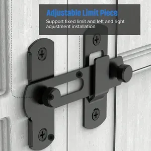 Stainless Steel Barn Door Lock with Double Specifications, Fixed Limit, 180°/90° Flip Sliding Bolt for Garage, Bathroom, Pet Doors, Ideal for Security on Wood, Sliding, and Interior Doors