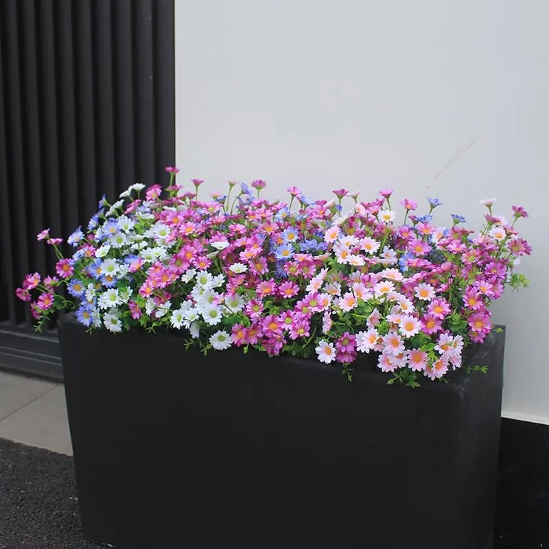 12 Bouquets Artificial Daisies, UV Resistant Plastic Faux Flowers, Decorative Fake Flowers for Indoor and Outdoor Use, Fake Floral Decor for Window Box, Garden Pots #GLOBAL PICKS