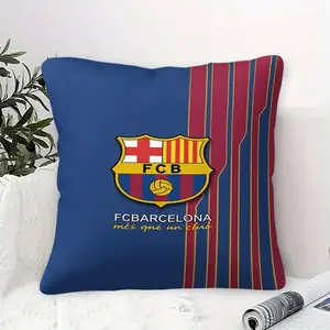 FC Barcelona Soccer Style Throw Pillow (1 Piece, Includes Cover & Core), Blue Red Striped Team Themed Decorative Cushion for Teens & Fans, Perfect for Sofa & Living Room