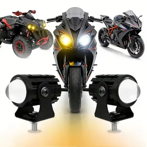 Super Bright Motorcycle LED Spotlight, Dual Color Fog Light for Night Riding & Off Road, Motorcycle LED Lights, Automotive  Headlights 2 Pack