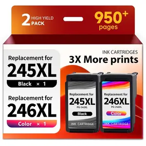 245XL 246XL Combo Ink  Replacement for  245XL 246Xl Ink PG-245 CL-246 for Pixma MG2522 MX490 MX492 MG2500 TS202 TS3322 TR4522 TR4520 TR4500 for Cannon Printer ink 245xl 246xl(2 Pack)