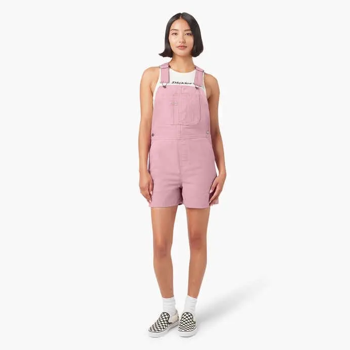 Dickies Women's Basic Workwear Cotton Duck Canvas Shortalls with Adjustable Straps and a Bib Front Pocket, Fit