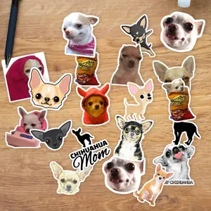 Stickers Pack 20 Pcs Chihuahua Water Dog Guitar Bike Laptop Luggage Vinyl Bottle Skateboard Aesthetic Bumper Waterproof Colorful Car