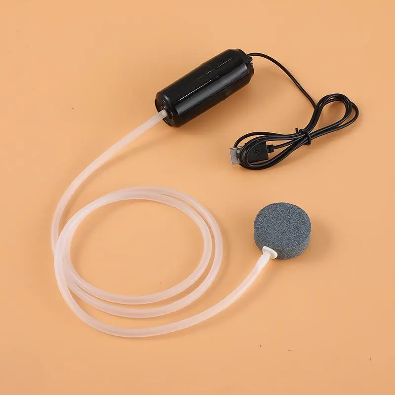 USB Aquarium Air Pump Portable Fish Tank Air Pump Silent Air Compressor Aerator Small Quiet Oxygen Pump with Accessories 5v 1W