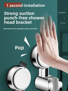 Suction Shower Head Holder No-Drill Adjustable Wall Mount for Bathroom Easy to Install & Removable Punch-Free Installation