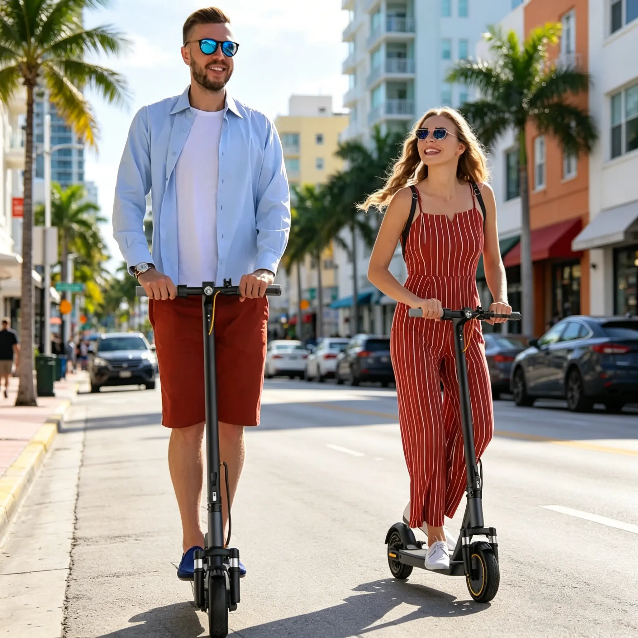 PORORO Upgraded Electric Scooter for Adults - 350W Motor, 19MPH & 21-Mile Range, 8.5" Folding Commuter E-Scooter with Dual Suspension & Shock Absorption Scooter with LCD Display limes cooters