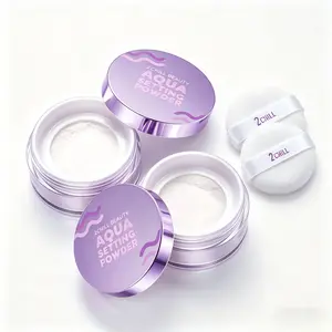 2 Boxes 2CHILL Aqua Setting Powder, Korean Skincare Makeup, Lightweight Matte Translucent Face Powder, Oil Control Long-Lasting Hydrating Cosmetic