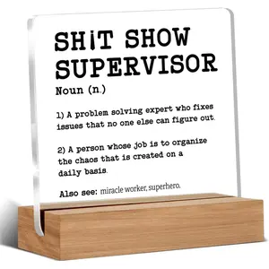 Shit Show Supervisor Gifts, Plaque Gift, Boss Day Gifts for Women Men, Boss Day Gifts for Manager Leader, Supervisor Office, Home Decor, Signs