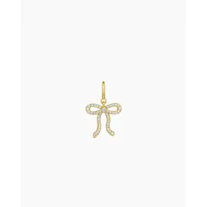 gorjana – Bow Shimmer Parker Charm – 18K Gold-Plated Clip-On Charm with White CZ – Feminine, Playful & Stackable Accent