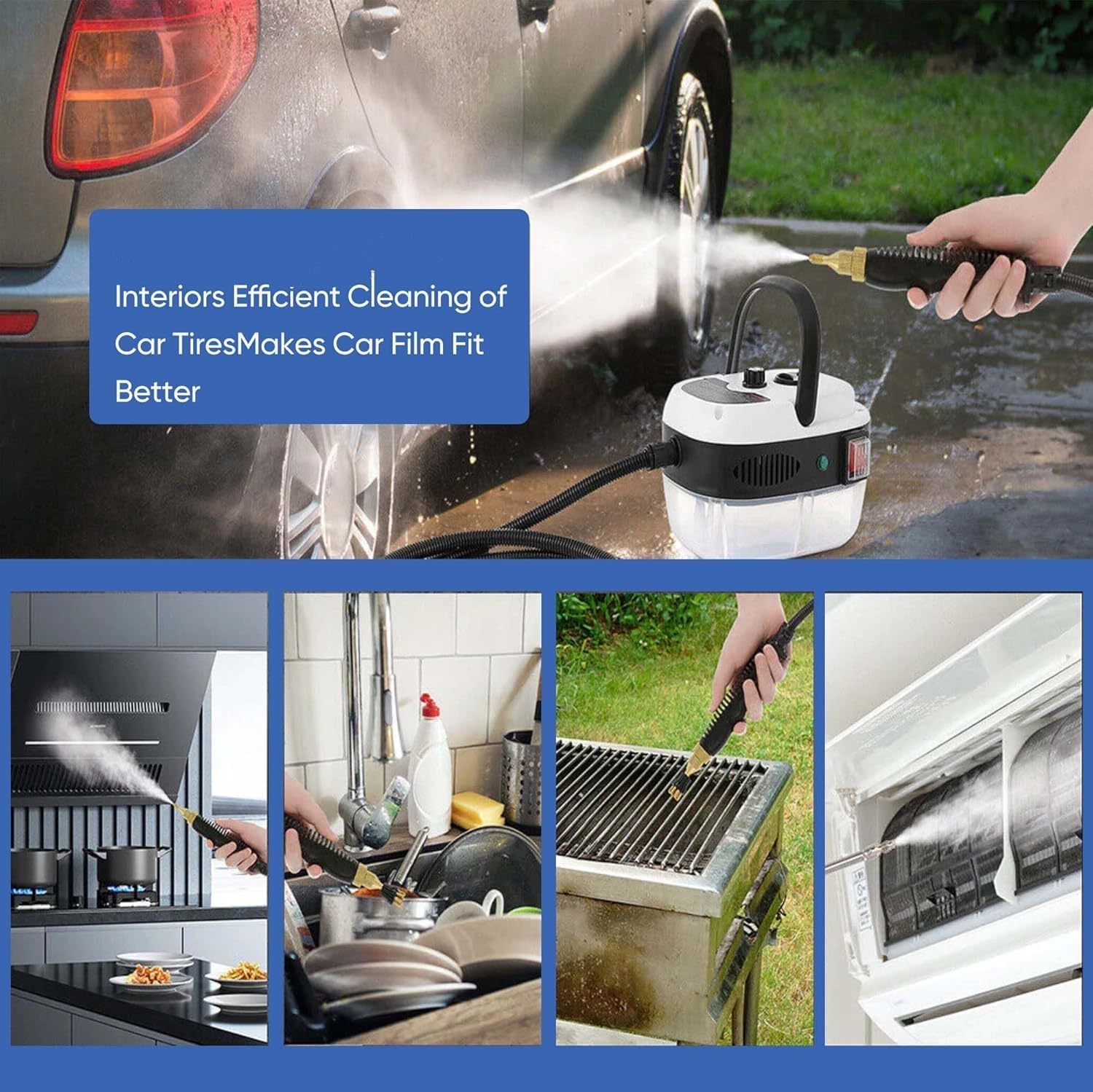 Handheld Pressurized Steam Cleaner,2500W Handheld High Temp Portable Cleaning Machine, Cleaning for Couch, Auto, Floor and More (White) Handheld Pressurized Steam Cleaner,2500W Handheld High Temp Portable Cleaning Machine, Cleaning for Couch, Auto, Floor and More (White)